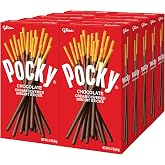 Glico Pocky Chocolate &ndash; Chocolate Cream Covered Biscuit Sticks &ndash; Regular (10 Boxes, 1 Pouch Each)