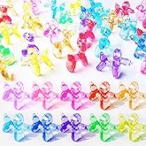cntjv 115 Pcs Mini Resin Balloon Dog Figurine to Hide Small Acrylic Bulk Balloon Animal Toys Crafts 10 Colors Mixed with Holes for Party Favors Statue Decor Charm Keychain