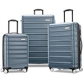 Samsonite Omni 2 Hardside 3 Piece Set - Includes Carry-On, Medium, &amp; Large Checked Suitcases - 360&deg; Dual Spinner Wheels - Integrated TSA Lock &amp; Expansion - Amazon Exclusive - State Blue