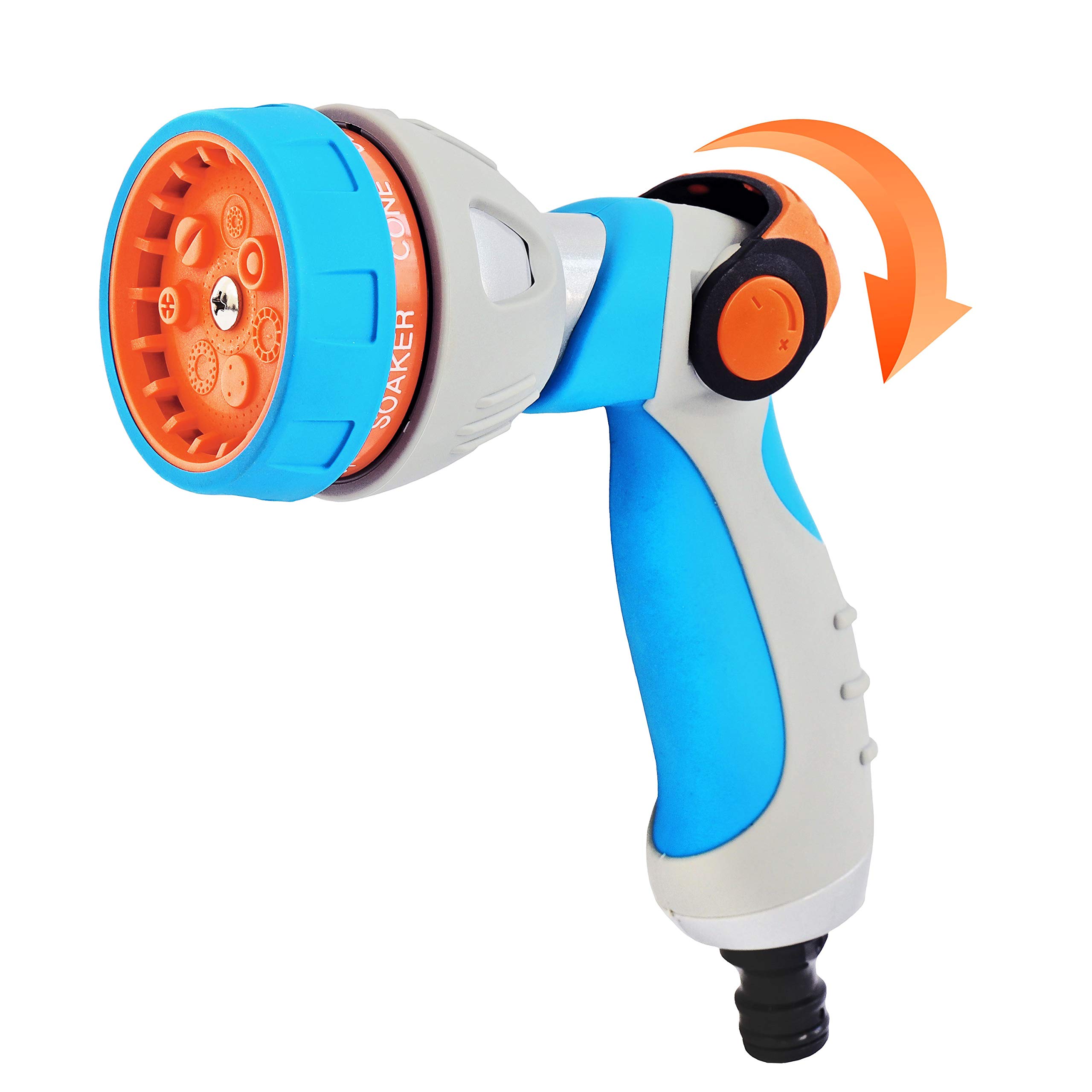 GRÜNTEK Metal Garden Spray Gun – 7 Jet Patterns | Thumb Control | Ergonomic Soft Grip | Adjustable Water Pressure | Multifunction Hose Nozzle
