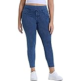 LighterGlide Women's Plus Size Pull-On Jeggings - High Waist Stretch Knit Denim1X-4X