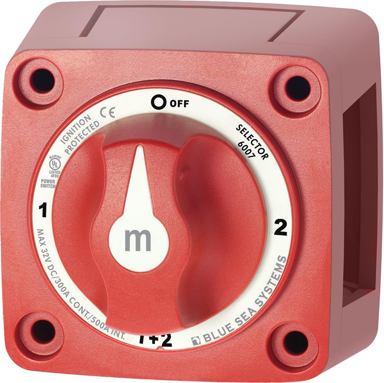 Blue Sea Systems m-Series Mini Selector Battery Switch - Red : Boating Battery Switches : Sports & Outdoors