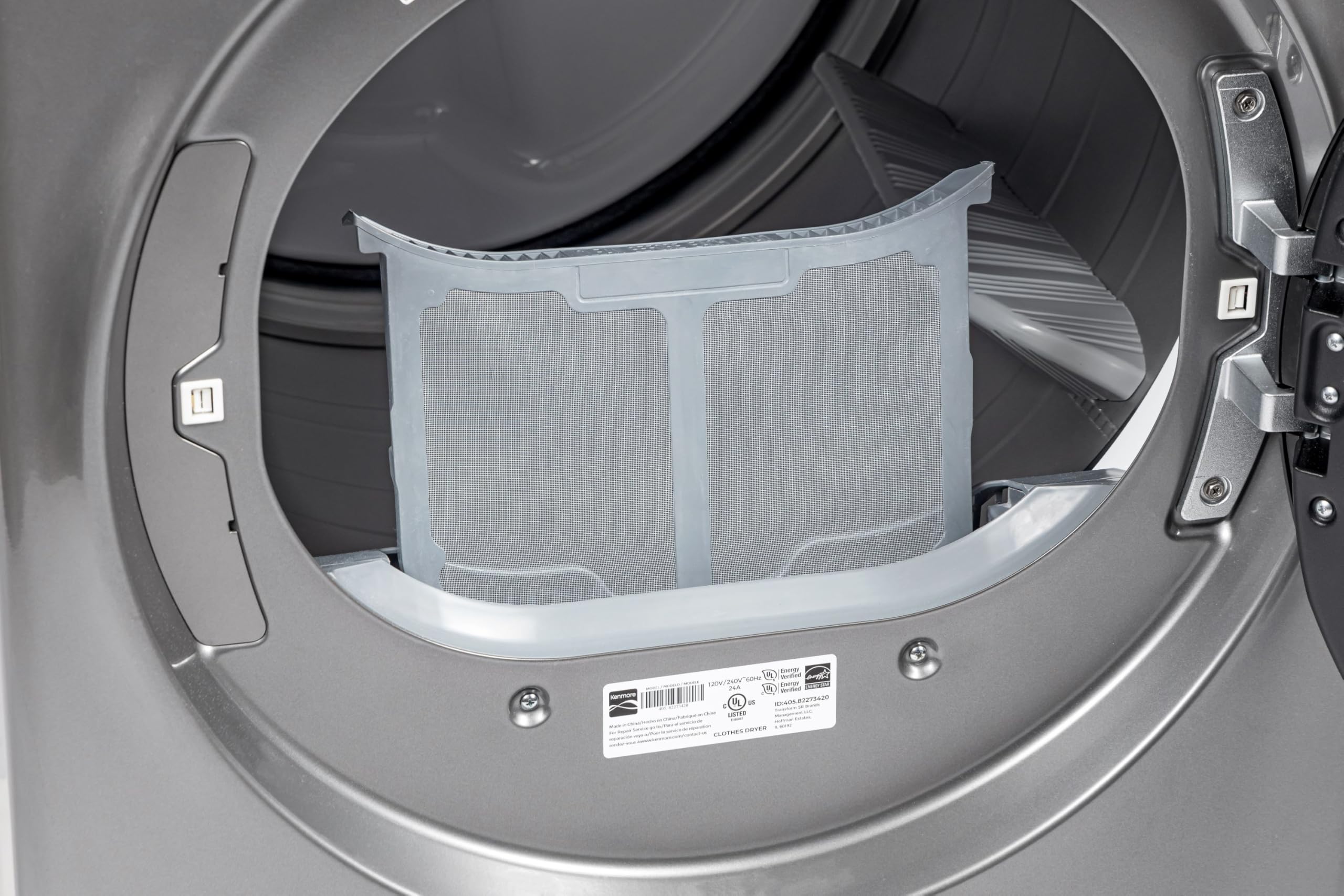 Kenmore 8.0 cu. ft. Front Load Gas Dryer - Wrinkle Guard with Accela Steam to Reduce Static and Odors - Sanitize & Smart Sensor Drying - LED - Metallic Silver