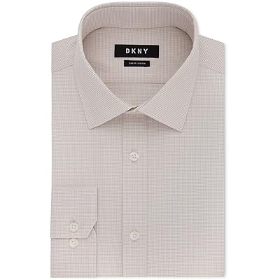 DKNY Men's Slim Fit Dress Shirt Beige, 15 Neck Kuwait Ubuy