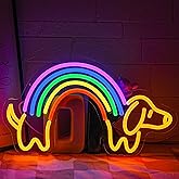 Gyaksjm Rainbow Dachshund Neon Sign for Wall Decor Dimmable Dog Neon Light Cute Puppy Neon Light Sign Rainbow Light Signs for Pet Shop Kid Room Bedroo Dog Lovers Pride Gifts