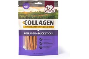 Wild Eats Real Duck Collagen Sticks for Dogs (25 Pack,5 Inch) Long Lasting Dog Chews No Hide Dog Treat Bully Stick Rawhide Free,Grain Free,High Protein