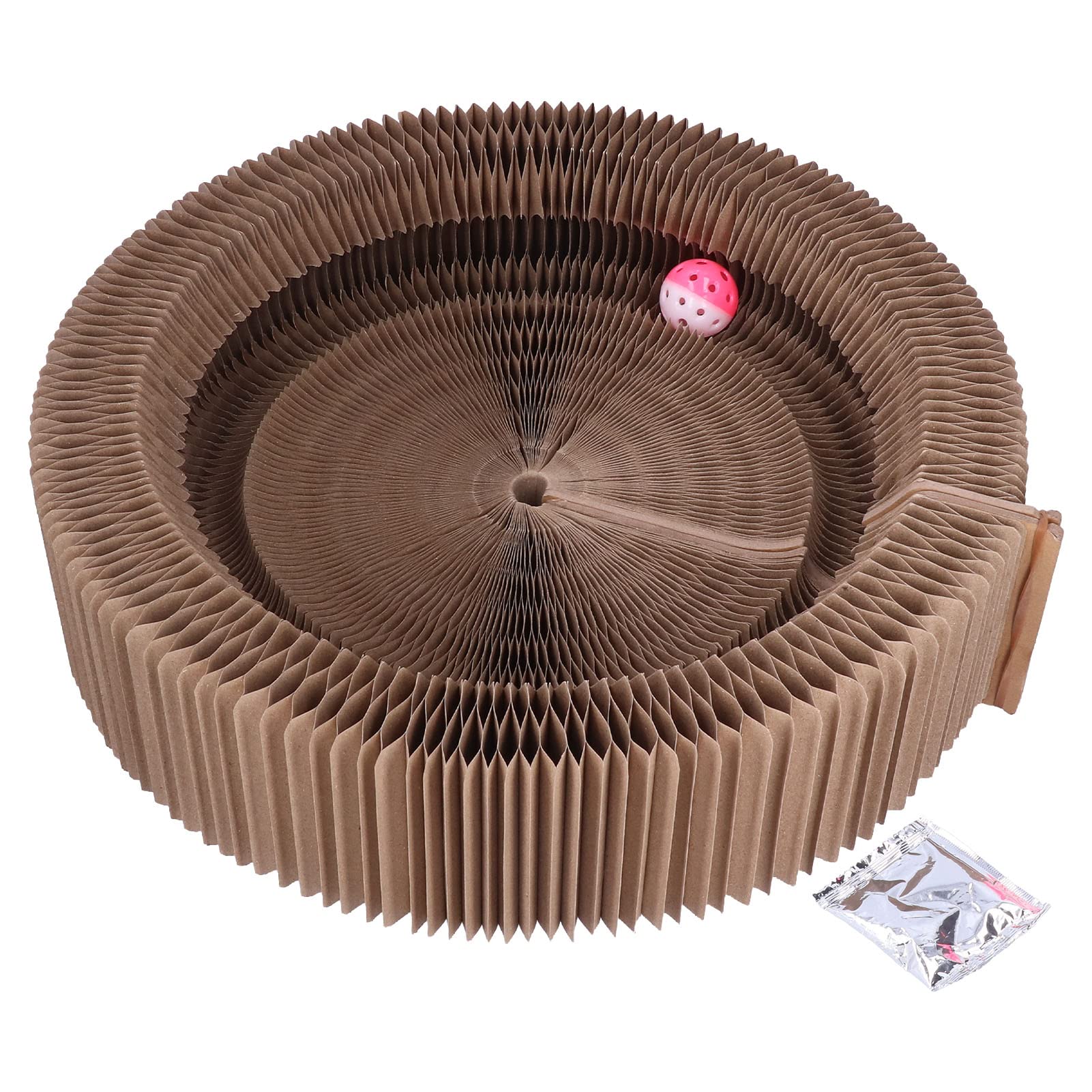 EVTSCAN Cat Scratcher Lounge Bed Round Shape Collapsible High Density Cat Scratcher Cardboard for Cats
