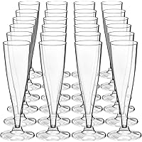 DecorRack 24 Champagne Flute, Disposable Plastic Wine Glasses, Perfect for Outdoor Parties, Weddings, Picnics…