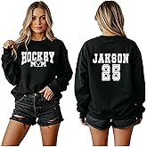 Custom Hockey Mom Dad Shirt with Name and Number, Hockey Team Spirit Sweatshirt, Gift for Hockey Mom Multi