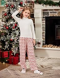 Arshiner Pajama Pants for Girls Long Sleep Plaid