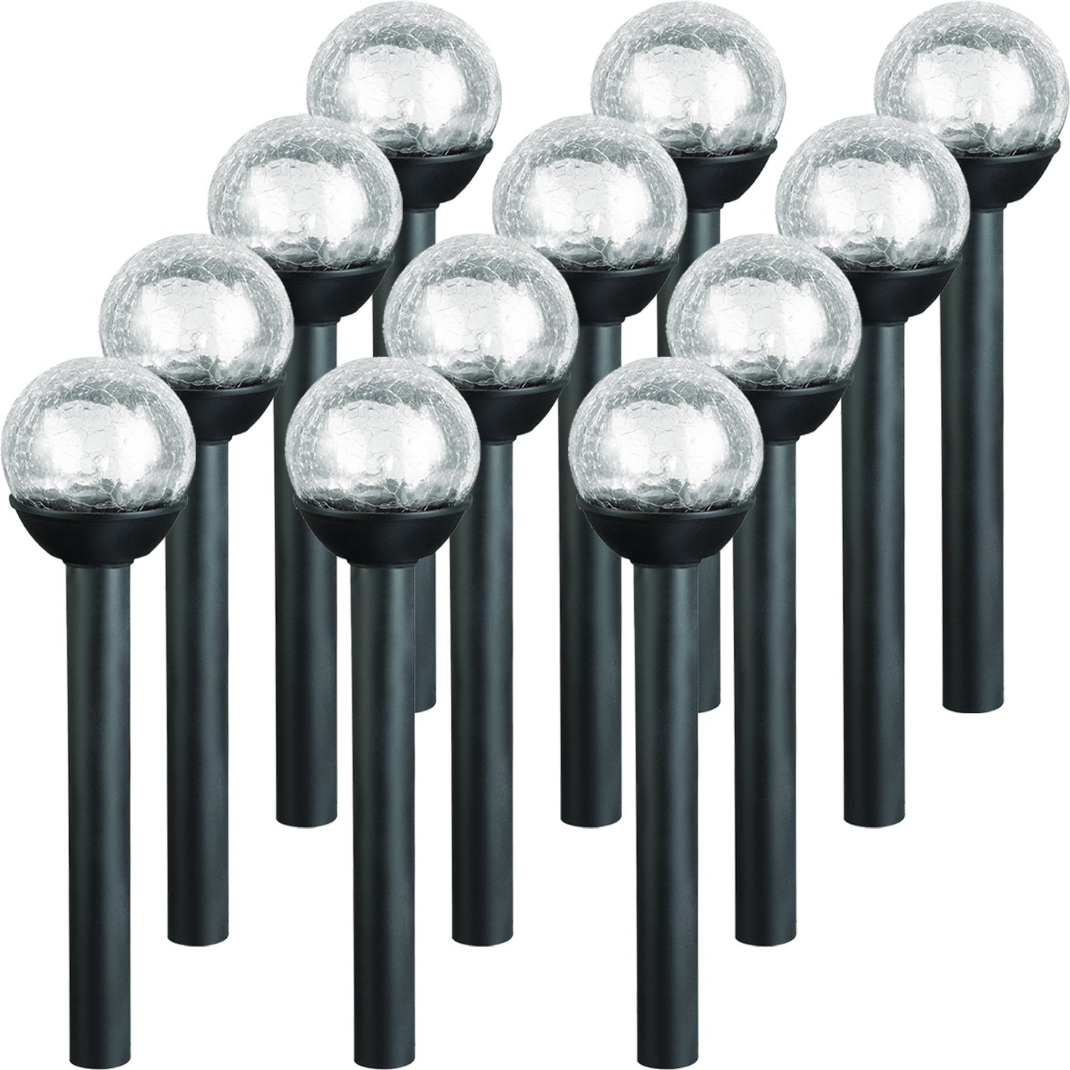 Westinghouse Petite Solar Powered LED Crackle Ball Path Light (Black, 12 Pack)