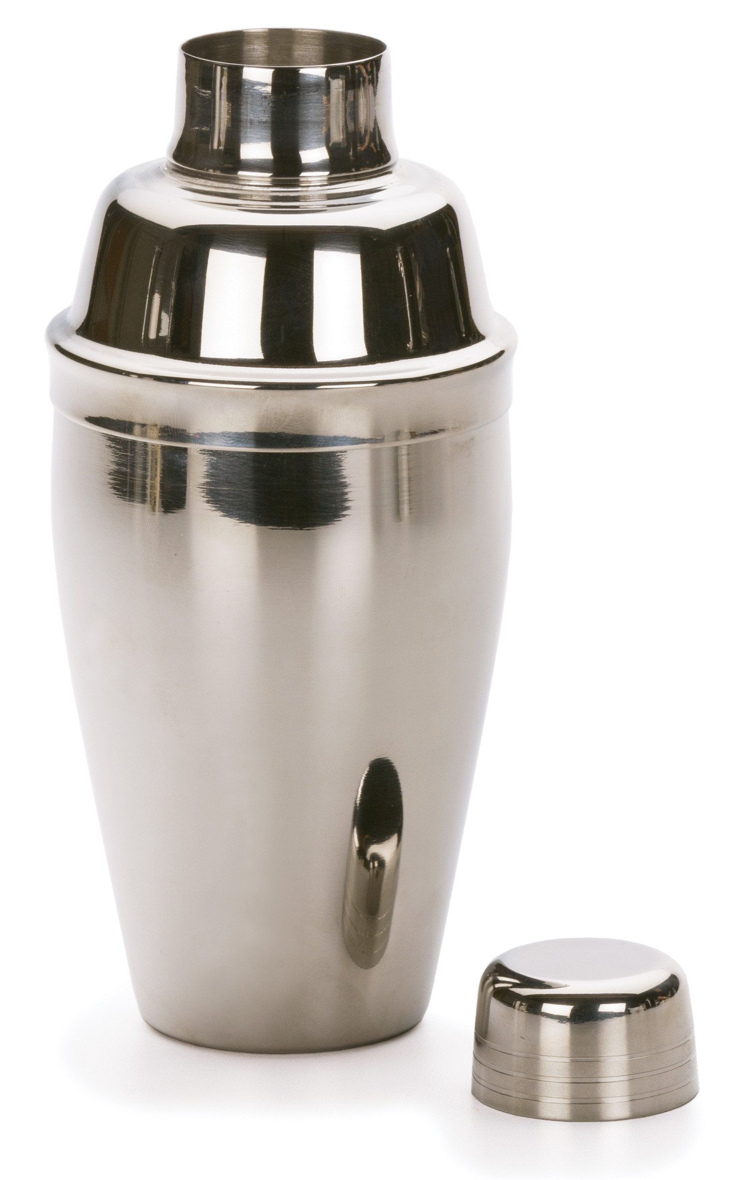 RSVP InternationalStainless Steel Cocktail Shaker, 18 Ounce | Shake Margaritas, Cosmos, Manhattans, Martinis & More | Modern Design with Large Straining Holes | Dishwasher Safe