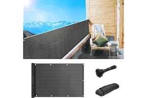 ZKI Balcony Privacy Screen Fence Screen Windscreen Weather-Resistant for Porch Deck Backyard Patio Balcony 3x16.4’