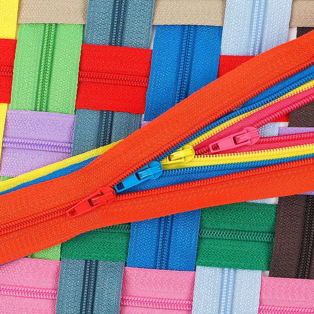 Outuxed Zippers - 120pcs Mixed Nylon Coil Zippers, 7.8