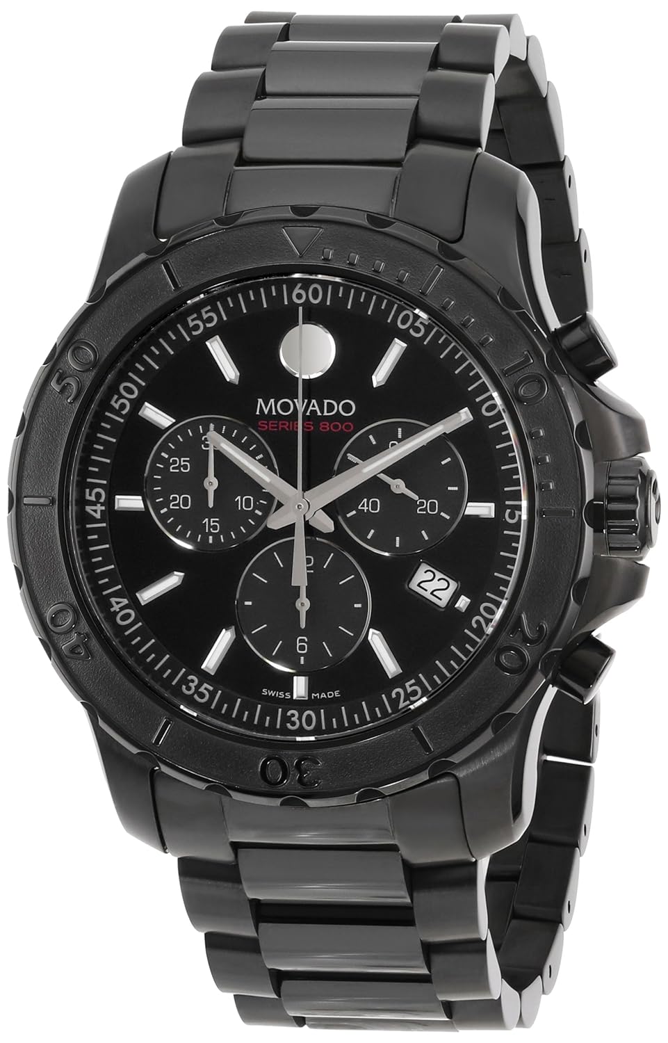 Movado Men's 2600119 Series 800 Chronograph Black Stainless Steel Watch