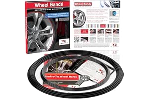 TR RIMPRO-TEC RimPro-Tec® Wheel Bands™ Rim Protector for Car Wheels, Full Kit that offers protection for wheels, Black Track/Black Pinstripe come with added Bonus Material for extra fitments