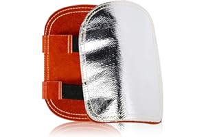 High Temperature Hand Guard Shield, Anti High Heat Transfer Hand Guard Gloves Heat Shield Split Leather Leather Aluminized Ba