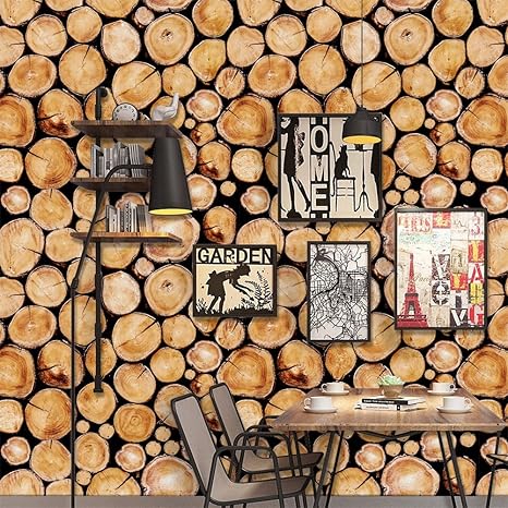 Amazon Co Jp Yanqiao ウォールステッカー 3d壁紙 シール 欧米 木 レンガ 防水 壁飾り 壁紙 かわいい おしゃれ ホーム キッチン