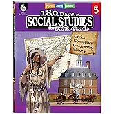 180 Days™: Social Studies, Civics for 5th Grade Practice Workbook for Classroom and Home, Cool and Fun Practice Created by Teachers