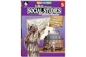 Shell Education 180 Days: Social Studies, Civics for 5th Grade Practice Workbook for Classroom and Home, Cool and Fun Practice Created by Teachers