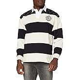 Guinness Rugby Shirt with Brewed in Dublin Crest - Cream and Black Stripes