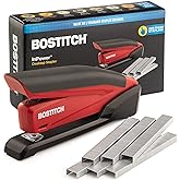 Bostitch Stapler - InPower, One Touch Heavy Duty Red Office Stapler | Bostitch Stapler with Built-in Staple Remover, 20 Sheet Capacity, Includes 1260 Staples