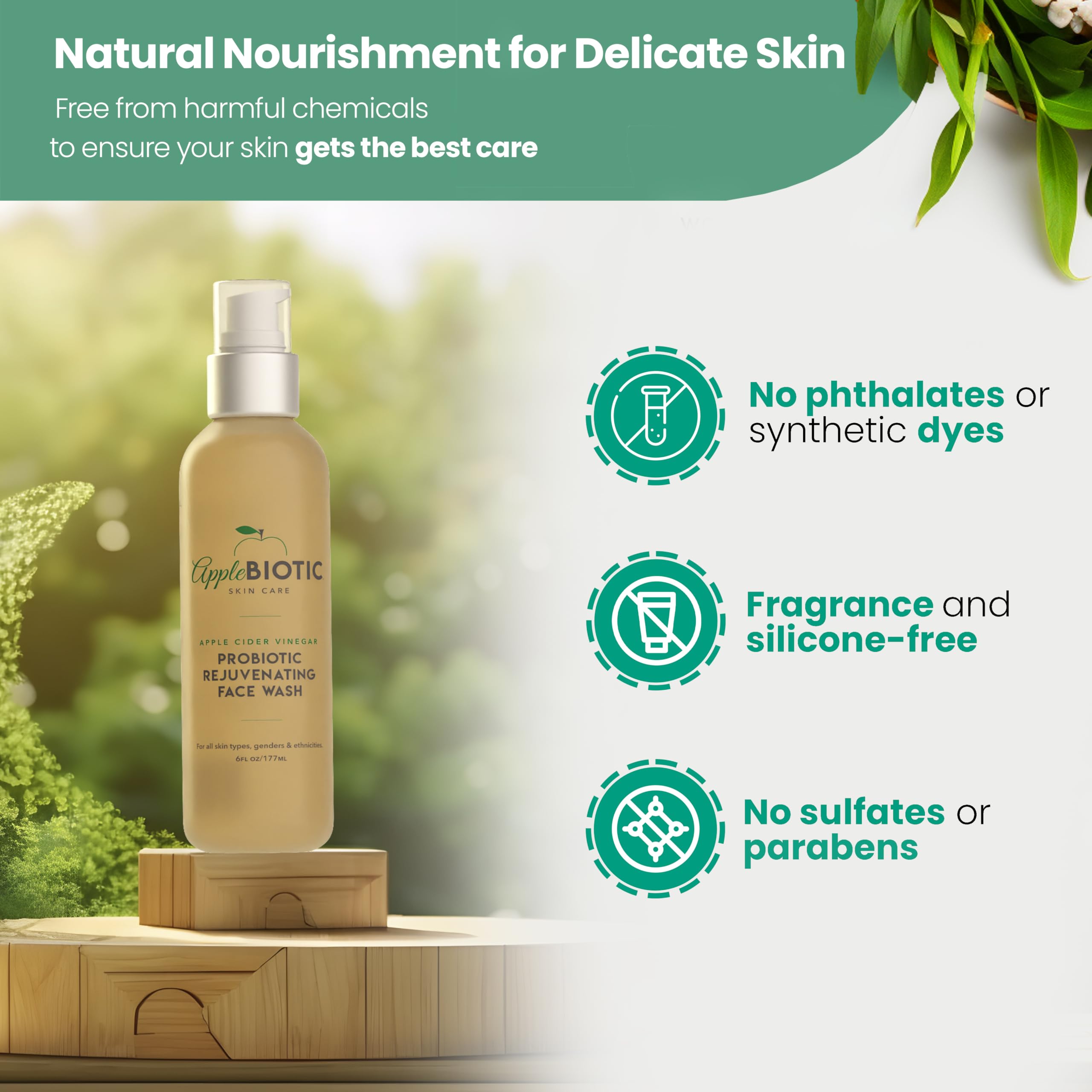 Apple Cider Vinegar Face Wash Exfoliating, NonDrying Gel Foaming AHA