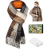 BNTURE Heated Scarf for Women Men Rechargeable, Electric Winter Scarf with pộwệr bẫnk Long Shawl Scarf for Men