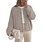 LILLUSORY Womens Crew Neck Button Down Cozy Cardigan Sweater Fall Outfits 2026