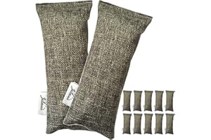 Jalousie 12 Pack Set 100 Grams Each Mini Bamboo Charcoal Bags Natural Air Purifier, Shoe Deodorizer and Odor Eliminator Multi