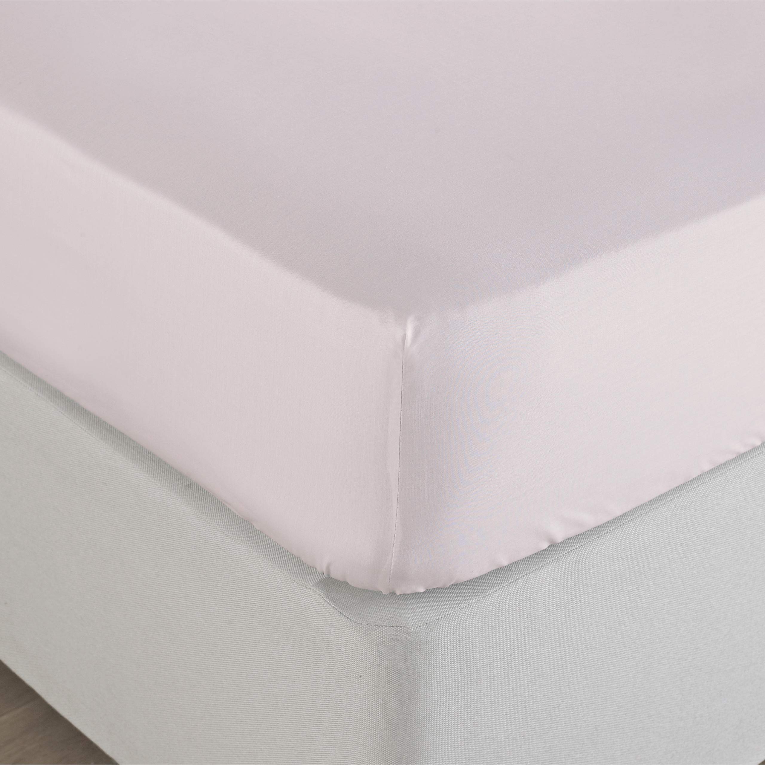The Linen Yard 250 Thread Count Fitted Sheet, Blush, Super King