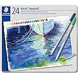 Staedtler Karat Aquarell Premium Watercolor Pencils, Set of 24 Colors (125M24)