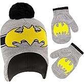 DC Comics Boys Winter Accessory Hat, Scarf and Toddler Mitten, Batman Beanie for Ages 2-4