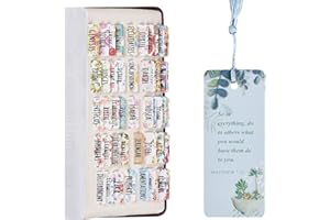 TABINQUE Bible Tabs, Bible Journaling Supplies, Personalized Bible Tabs for Women and Girl, 90 Bible Index tabs in Total, 66 Bible tabs for Old and New Testament, Additional 24 Blank tabs