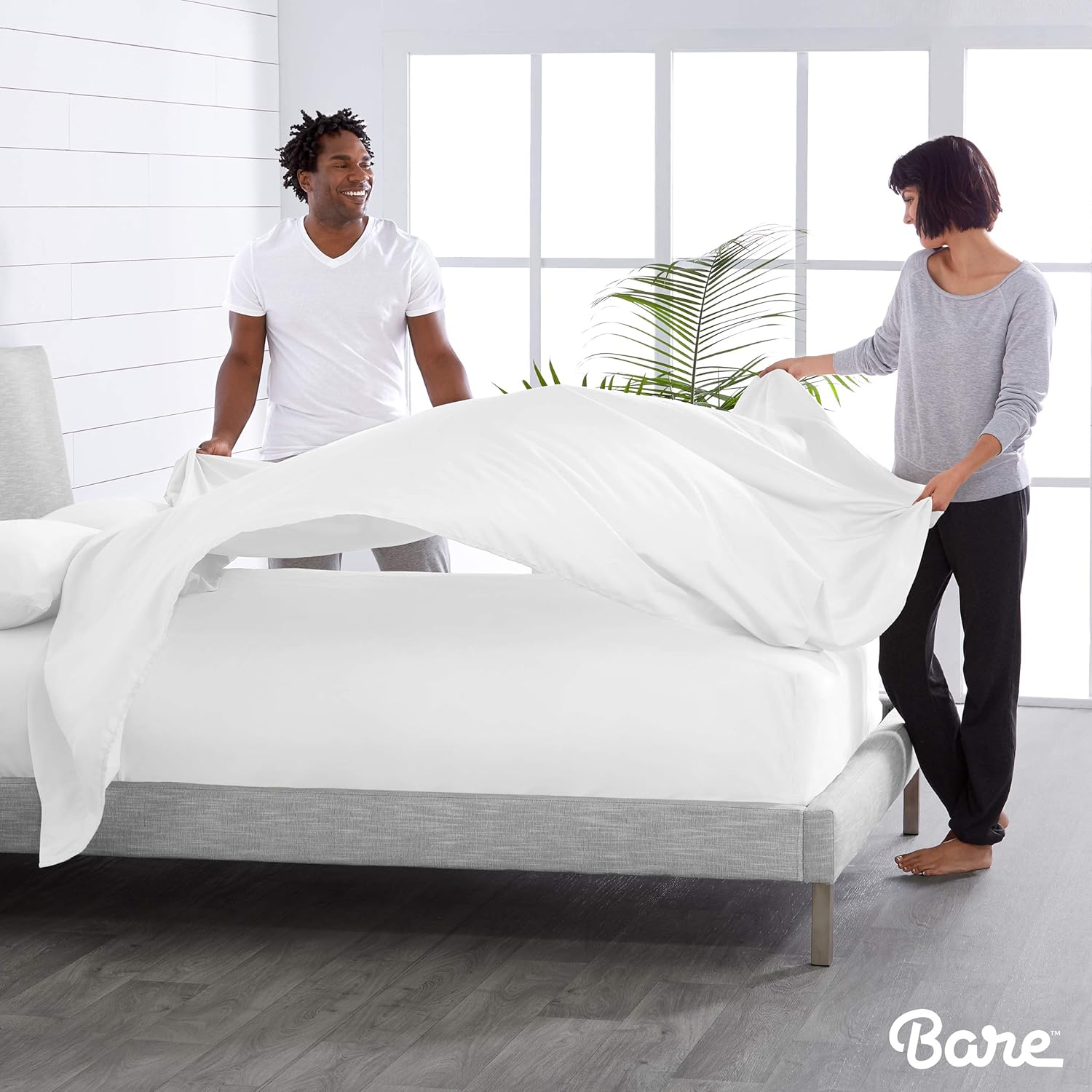 Bare Home Flat Top Sheet Premium 1800 Ultra-Soft Microfiber Collection - Double Brushed, Hypoallergenic, Wrinkle Resistant, Easy Care (King, White) -