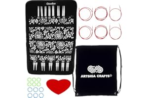 ChiaoGoo Twist Red Lace 4-Inch Complete 7400-C Interchangeable Circular Knitting Needle Set, Sizes US 2, 3, 4, 5, 6, 7, 8, 9, 10, 10.5, 11, 13, 15 with 6 Cords with Project Bag