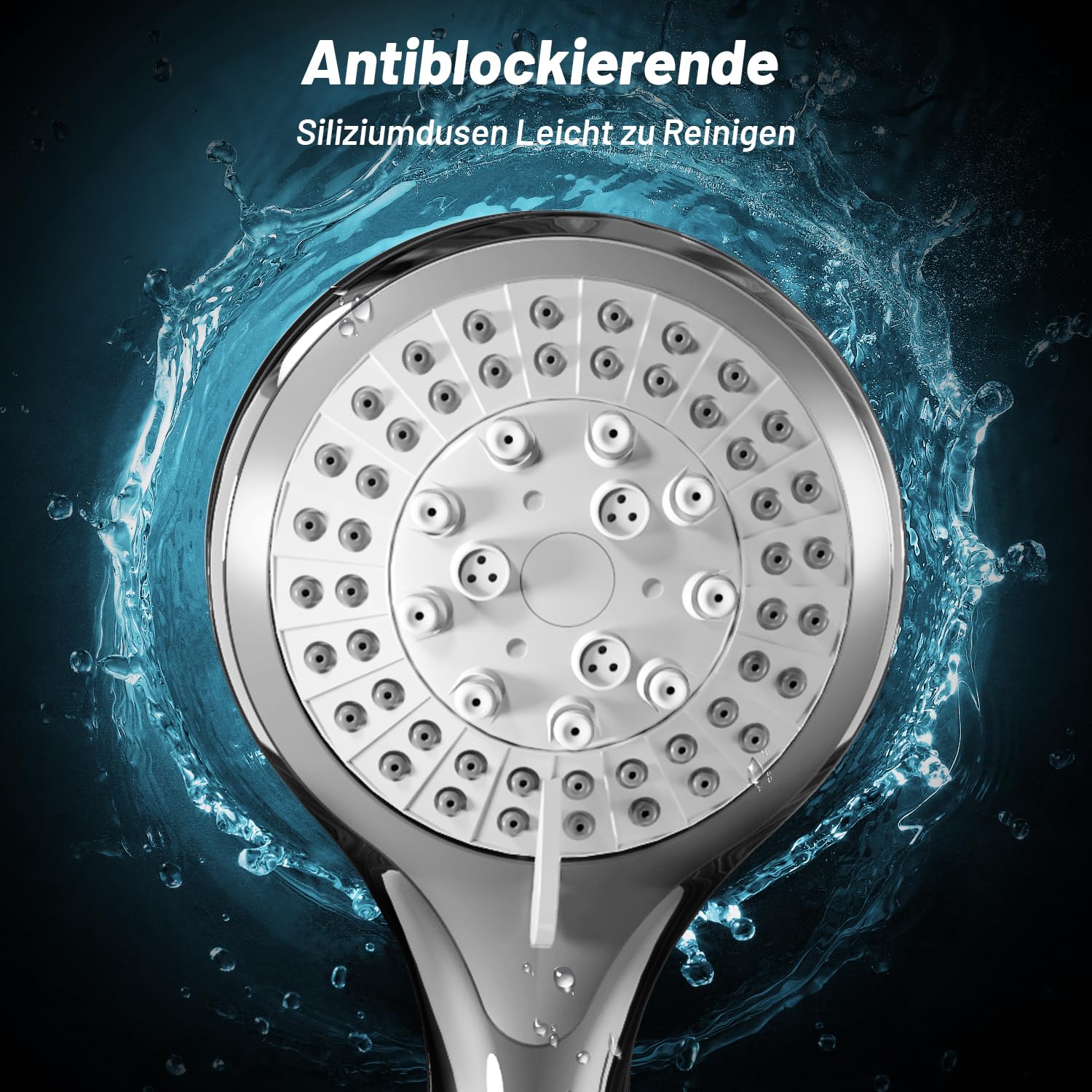 VEHHE Duschkopf mit Schlauch 1,5m, Chrome 5 Strahlarten Duschbrause, Hochdruck Dusche Sparduschkopf, Wassersparend Handbrause für Erwachsene Kinder Hausetiere 3