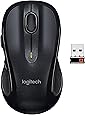 Logitech M510 Wireless Computer Mouse – Comfortable Shape with USB Unifying Receiver, with Back/Forward Buttons and Side-to-Side Scrolling, Dark Gray