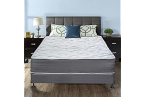 Continental Sleep Fully Assembled Orthopedic Back Support Long Lasting 14" Firm Mattres and 5" Box Spring with Frame, Full XL