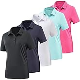 Women's Golf Polo Shirts Lightweight Moisture Wicking Short Sleeve Shirt Quick Dry Athletic Tennis Tops
