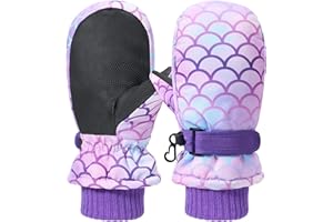 Kids Ski Gloves Waterproof Winter Snow Gloves Snowboarding Gloves Windproof Sport Mittens for Boys Girls Driving Hiking