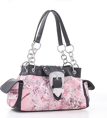 pink and black purse