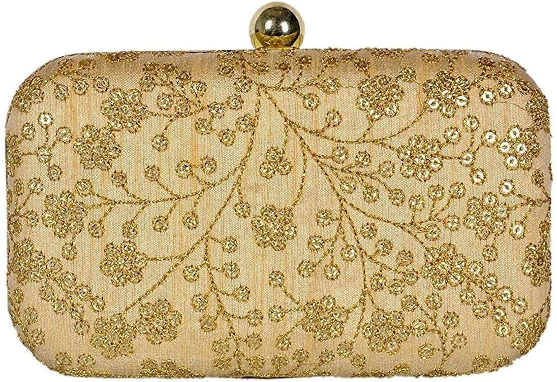 tooba handicraft party wear hand embroidered box clutch bag purse for bridal, casual, party, wedding &hellip;