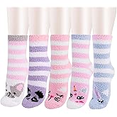 WaySoft Fluffy Fuzzy Socks for Women & Teen Girls - 4 to 5 Pairs Bulk Pack - 2023 Holiday Collection - Cozy Warm Fleece Socks