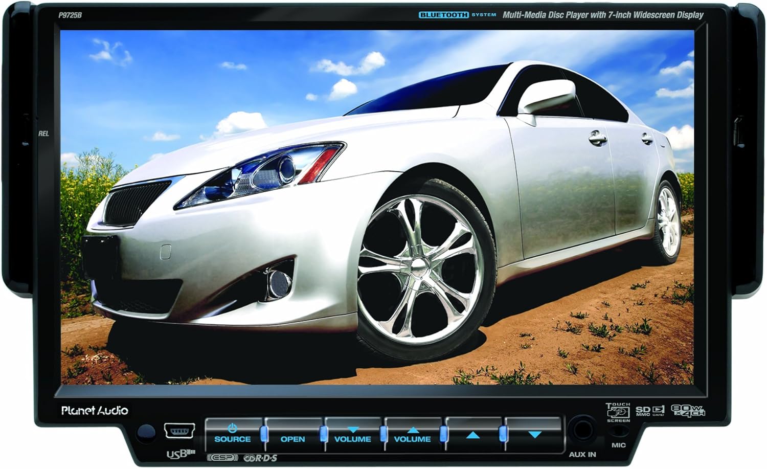 Amazon Com Planet Audio P9720 7 Inch Single Din In Dash Receiver With Motorized Slide Down Widescreen Touchscreen Monitor Car Electronics