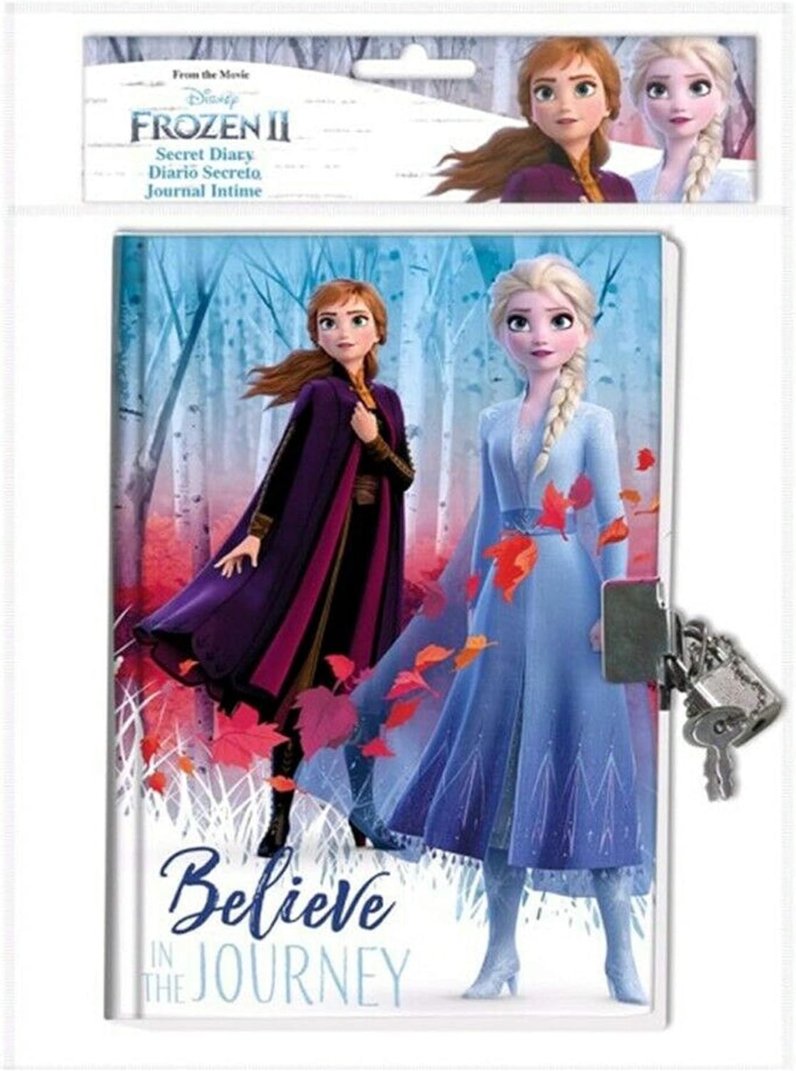 SRVertex Secret Diary for Kids with Lock and Keys Girls Journal Kids Travel Diary School Notebook for Girls Best Gifts for Girls Age 5+ Year Olds (Frozen 2 Secret Diary)