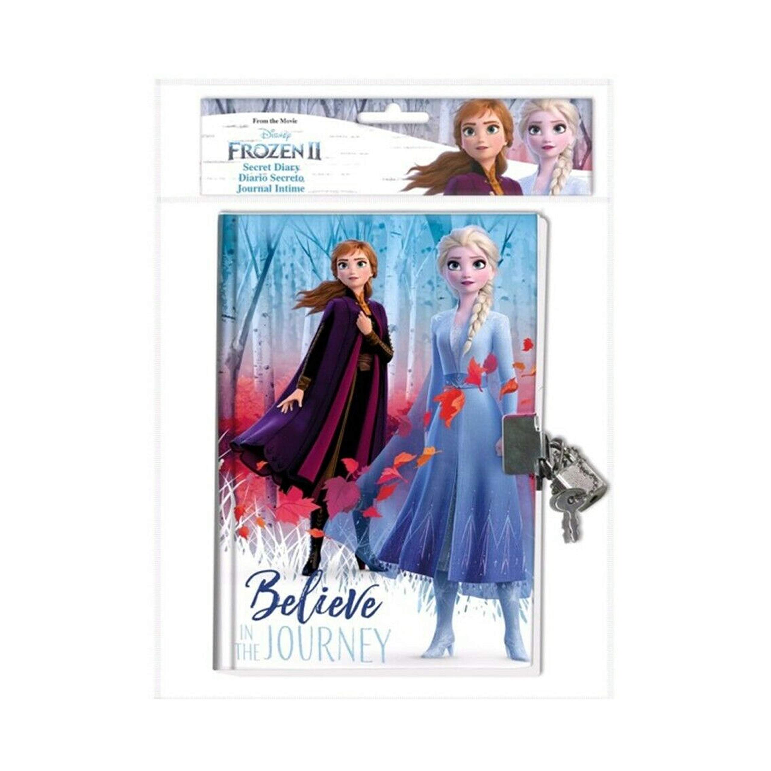 SRVertex Secret Diary for Kids with Lock and Keys Girls Journal, Kids Travel Diary School Notebook for Girls Best Gifts for Girls Age 5+ Year Olds (Frozen 2 Secret Diary)