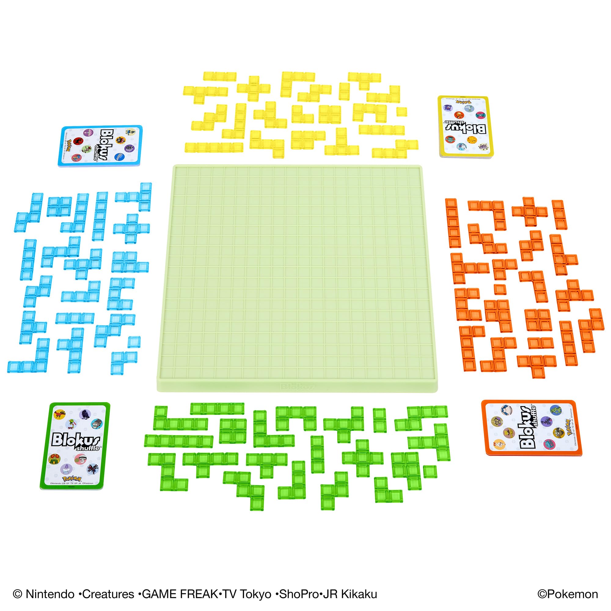 Mattel Game (Blokus) Block Shuffle, Pokemon Edition, Board Game, Educational Game, For 2 - 4 People, 7 Years Old and Up
