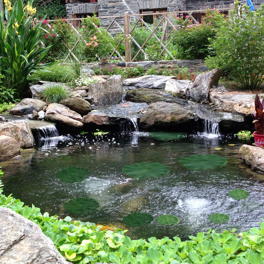 Ho2nle Artificial Lilies Pad Realistic Non Toxic Floating Water