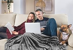Utopia Bedding Fleece Blanket Queen Size Grey